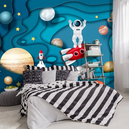 Vista 8 de Papel tapiz de tela de techo con nubes doradas, para sala de estar, dormitorio, baño, moderno, para niños y niñas, habitación de niños, mural grande