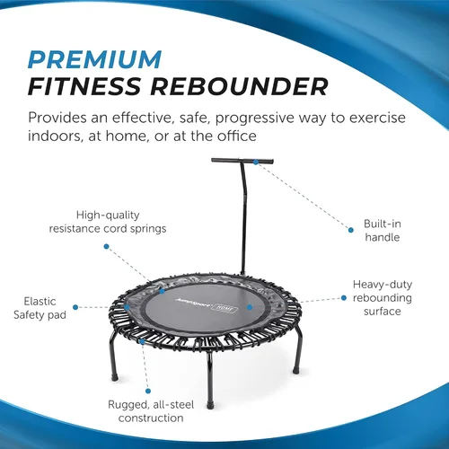 Vista 3 de Fitness Trampoline - Indoor Mini Rebounder Trampoline for Adults - Professional's Choice, Safe & Stable