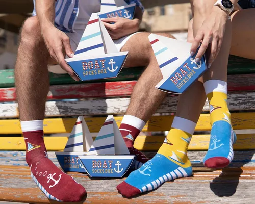 Vista 5 de Rainbow Socks Calcetines novedosos para hombre y mujer - Calcetines marinos - 3 pares