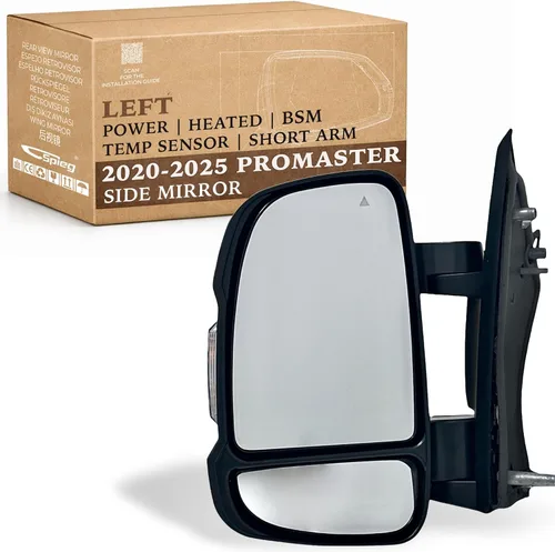 Vista 13 de Spieg 2014-2019 Ram Promaster 1500 2500 3500 Espejo Lateral del Conductor Reemplazo Conjunto de Espejo Retrovisor Lateral Izquierdo Plegable