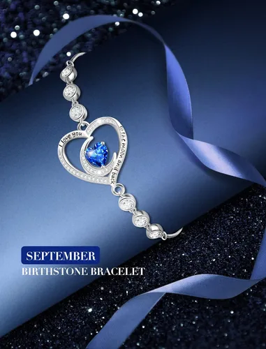 Vista 6 de 925 Sterling Silver Birthstone Bracelets for Women Luxurious Shiny Tennis Bracelet Jewelry Birthday Mother's Anniversary Gift for Mom Her Women