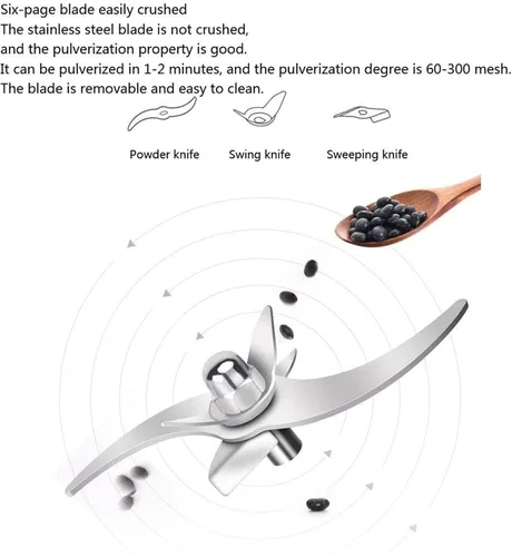 Vista 5 de Electric Grain Grinder 700G Electric Grain Grinder Mill High-Speed Vertical Type Stainless Steel Pulverizer for Kitchen Herb Spice Pepper Coffee