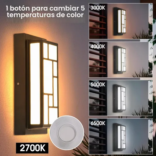 Vista 2 de Energetic 5CCT - Lámpara de pared de perfil bajo para exteriores de 13