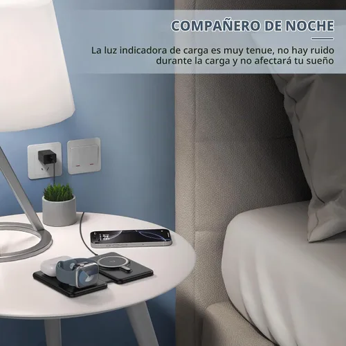 Vista 5 de Estación de carga para dispositivos Apple: cargador inalámbrico magnético Negro