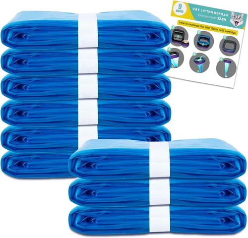 Vista 7 de HzTinT Paquete de 9 bolsas de repuesto de arena para gatos, recambios de arena de 16 pies genéricos compatibles con tu cartucho de repuesto estándar