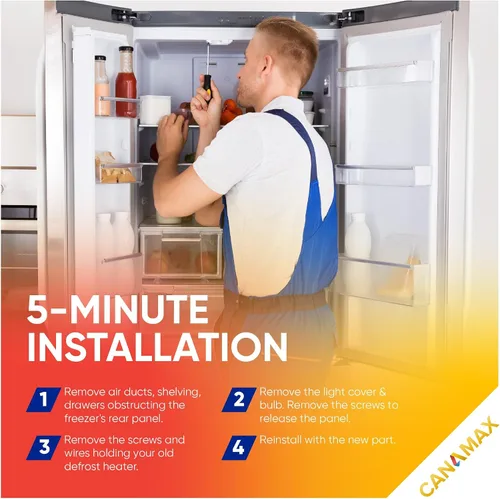 Vista 5 de Canamax WR51X10055 - Calentador de descongelación con escudo de metal, compatible con refrigeradores GE Kenmore Hotpoint - Sustituye a AP3183311