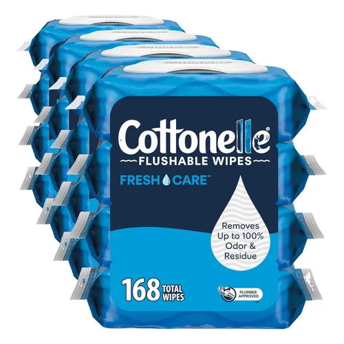 Vista 12 de Cottonelle Toallitas húmedas desechables sin fragancia, toallitas húmedas para adultos, 2 paquetes con tapa abatible, 42 toallitas por paquete