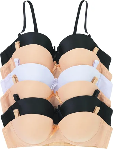 Vista 20 de ToBeInStyle Paquete de 6 sujetadores acolchados de estilo clásico con aros para mujer