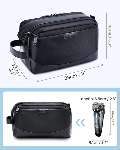 Vista 6 de BAGSMART Neceser para hombre, organizador grande de artículos de tocador de viaje, kit Dopp resistente al agua, bolsa de afeitar para accesorios