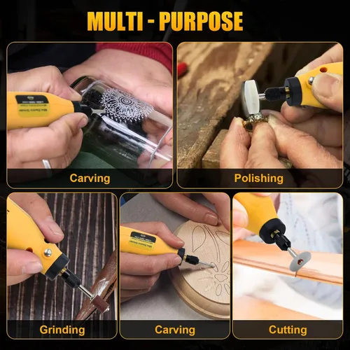 Vista 5 de Kit de herramientas rotativas inalámbricas para batería DEWALT de 20 V máximo, 6 velocidades con 25 accesorios, herramienta giratoria multiusos