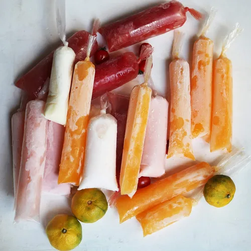 Vista 5 de Bolsas para Helado Bolis de 2 x 8 pulgadas, envoltorios de caramelos de hielo, moldes de hielo para paletas de helado, bolsas de plástico
