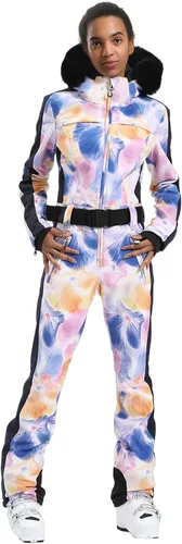 Vista 7 de GSOU SNOW Traje de esquí para mujer, traje de nieve de una pieza, para snowboard, delgado, aislante, impermeable, resistente al viento