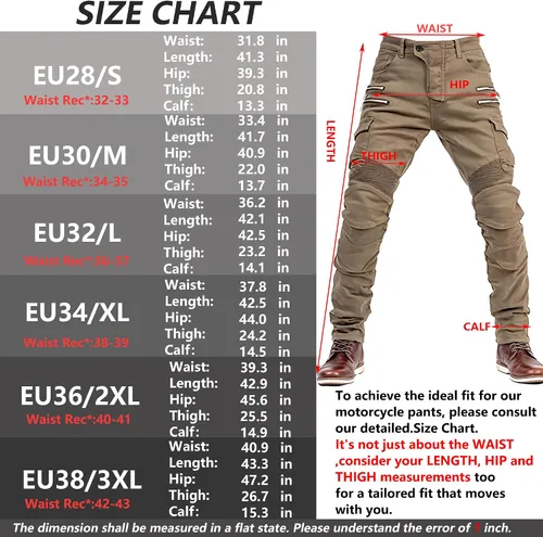 Vista 4 de LOMENG - Pantalones de motociclismo para hombre, pantalones de motocross para motocicleta, jeans de ciclismo, seguridad CE, rodilla y cadera