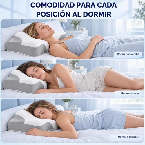 Vista 6 de jiaao Almohada de espuma viscoelástica de contorno 2 en 1, almohada curvada Soporte de cuello curvado para dormir de lado y espalda, con una