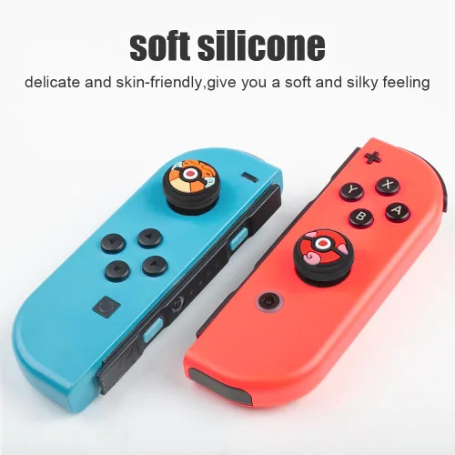 Vista 2 de Switch Joycon Thumb Grip Caps, Soft Silicone Joystick Cover Compatible with Nintendo SwitchOLEDSwitch Lite, Analog Stick Grips Button Covers for