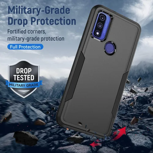 Vista 6 de Funda protectora resistente a prueba de golpes para Moto G Play 2023, Moto G Pure/Moto G Power 2022, con protector de pantalla, prueba de caídas