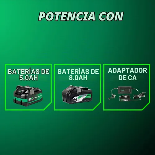 Vista 9 de Metabo HPT Kit de taladro de martillo inalámbrico MultiVolt™ de 36 V sin escobillas de 1/2 pulgada, kit de taladro eléctrico con baterías Metabo