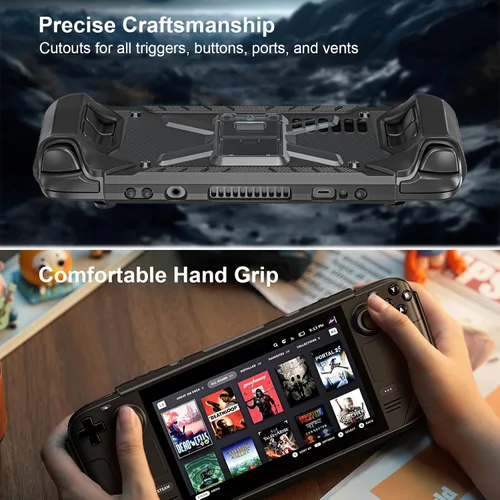 Vista 7 de DMaos Funda protectora para cubierta de vapor con soporte, TPU y cubierta de PC, absorción de impactos para accesorios de cubierta de vapor