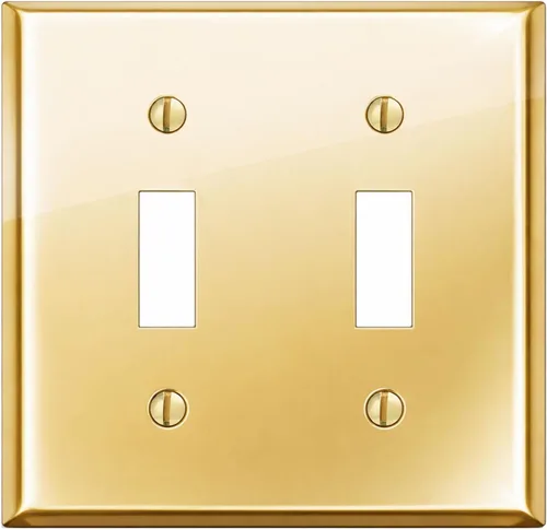 Vista 41 de Rio Salto BRASS Signature Collection MIDSIZE - Placa de pared de metal dorado para interruptor de luz o cubierta de tomacorriente, placa de pared