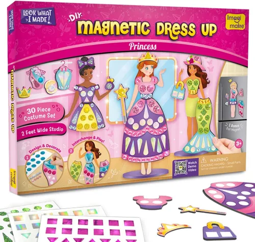 Vista 11 de Imagimake DIY magnético de vestir - princesa india, 30 vestidos magnéticos