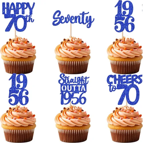 Vista 59 de 30 piezas negras para cupcakes de 10.º cumpleaños con purpurina Ten Happy 10 Straight Outta 2016 para saludos a 10 años 10 cumpleaños, boda Negro