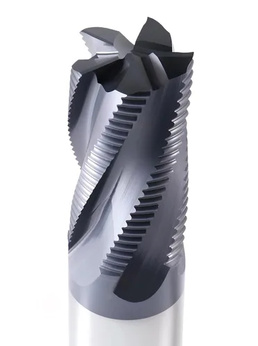 Vista 3 de Accusize Industrial Tools Diente fino M42 8% cobalto Tialn desbaste molino de extremo, 1 '' de diámetro, 1 '' diámetro del vástago, 2 '' longitud