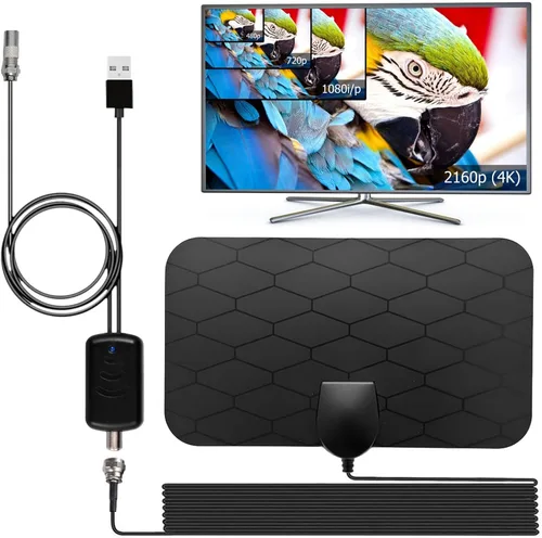 Vista 7 de Antena de TV Interior Antena Digital, Antena de TV Portátil para Canales Locales, Recepción de 360°, Compatible con Televisión Inteligente 4K 1080p