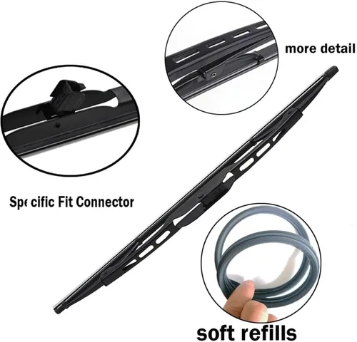 Vista 4 de Wiper Front & Rear Wiper Blades Set Kit Compatible with Kia Rio 1 DC 1999-2005 Windshield Windscreen Window Brushes 21"+18"+14