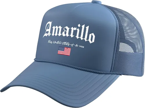 Vista 8 de Amarillo Gothic Design Trucker Hat with Adjustable Mesh Back