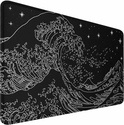 Vista 27 de Alfombrilla de ratón, alfombrilla de ratón para juegos con borde cosido duradero, alfombrilla premium con textura resistente al agua, base de goma