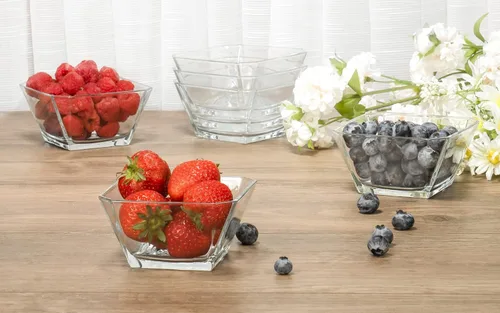 Vista 4 de Red Co. London - Juego de 6 mini cuencos de vidrio transparente cónico de 10.25 onzas para postres, aperitivos, salsas