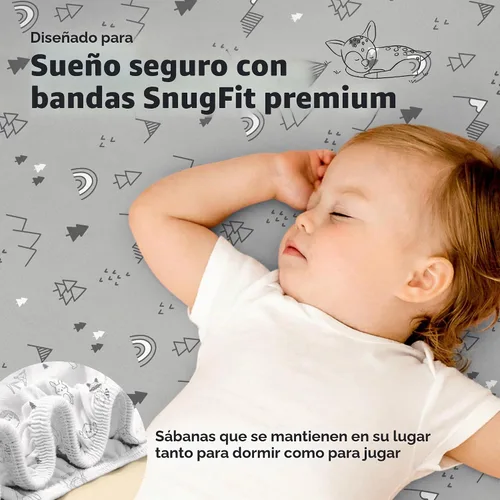 Vista 5 de KeaBabies Pack and Play - Juego de sábanas bajeras para cuna, 2 unidades, color bosque