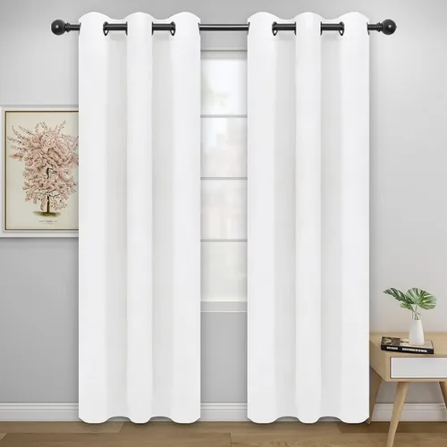Vista 84 de Easy-Going - Cortinas opacas para dormitorio, aislamiento térmico sólido con ojales, cortinas de ventana para reducción de ruido, cortinas