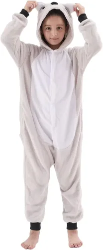 Vista 2 de Disfraz de animal de forro polar para niños y niñas, disfraz de Halloween con capucha