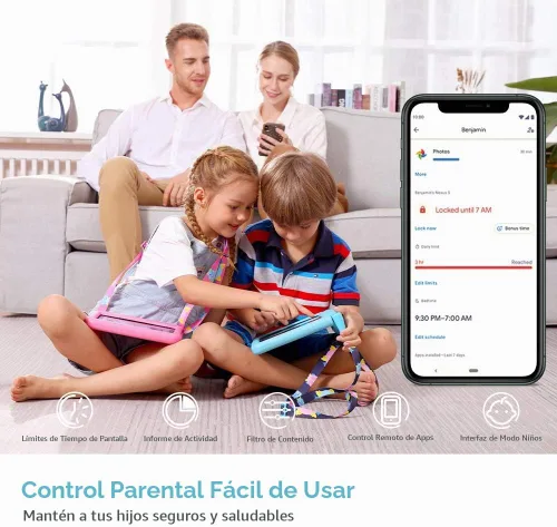 Vista 2 de Tablet para niños Dragon Touch de 10 pulgadas con pantalla IPS HD Android, 32 GB de almacenamiento, 2 GB de RAM, procesador Quad Core, KIDOZ