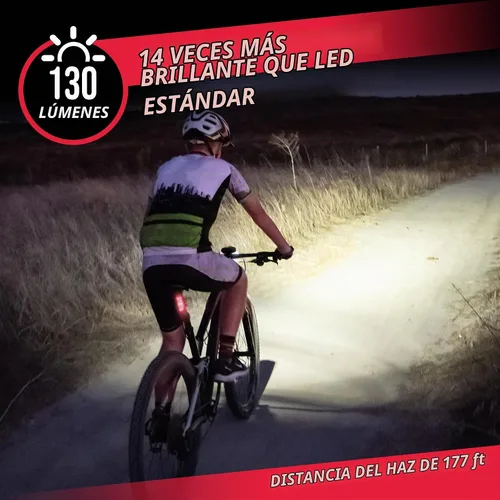 Vista 3 de Energizer - Luz de bicicleta de 130 lúmenes, resistente a la intemperie para bicicletas, baterías incluidas