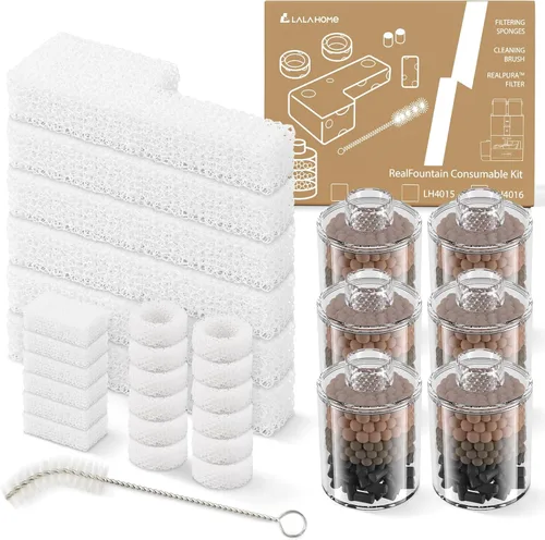 Vista 9 de RealPura Filtro de Fuente de Repuesto de 6 Piezas Compatible con Dispensador de Agua RealFountain para Mascotas, Juego de 3 Meses de Repuesto
