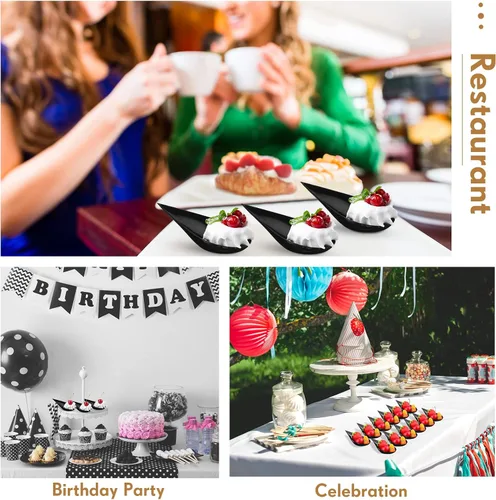 Vista 7 de Cucharas de plástico para aperitivos de 4 pulgadas, mini platos desechables para aperitivos, lágrimas para servir postre, lágrima, cuchara asiática