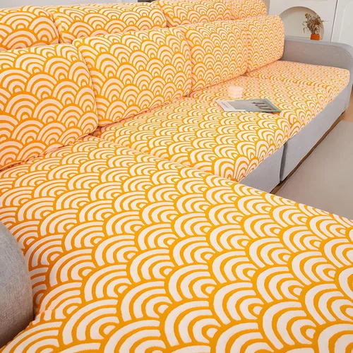 Vista 10 de JOKIVTOU Fundas para sofá modular, fundas de sofá con textura ondulada en forma de L, fundas de sofá reclinable, fundas elásticas para sofá Azul