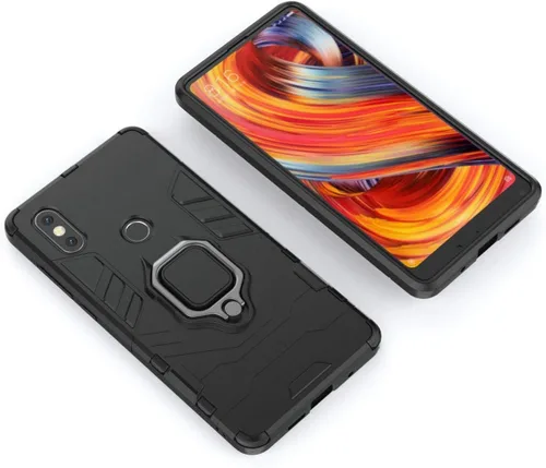Vista 3 de LuluMain Compatible con funda Xiaomi Mi Mix 2S, soporte de anillo de metal, a prueba de golpes, carcasa de parachoques duro