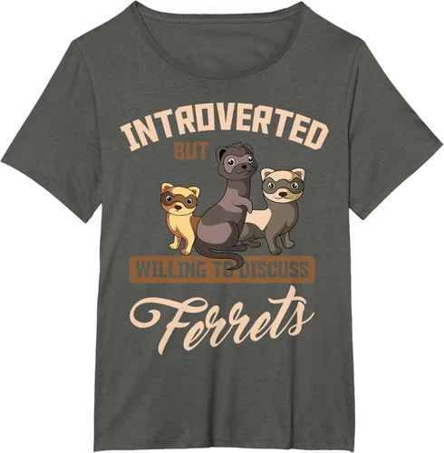 Vista 93 de Camiseta para amantes de los animales de los hurones, Negro, S
