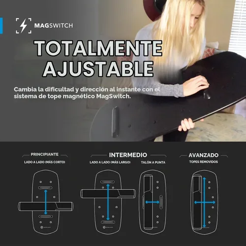 Vista 3 de Revbalance Swell 2.0 - Entrenador de tabla de equilibrio para surf y remo Medianoche - Negro