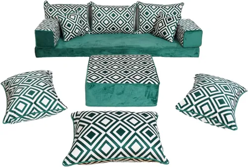 Vista 18 de arabicsofa Sofá de piso turco hecho a mano con almohadas de respaldo, cojines de piso árabes Diwan para sala de estar Negro