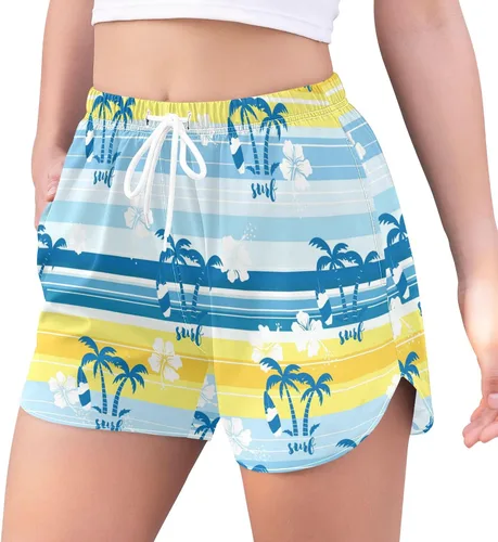 Vista 8 de Aslsiy Women's Swim Shorts Beach Shorts Quick Dry Board Shorts Swimsuit Bathing Bottom