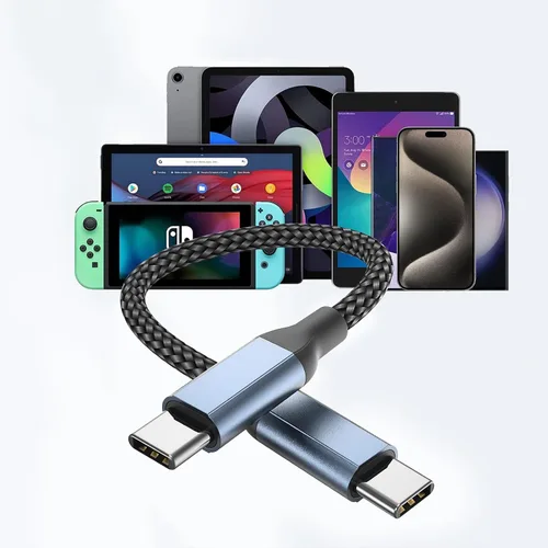 Vista 7 de Cable corto C a C de 6 pulgadas, paquete de 3 cables de carga rápida USBC de carga rápida para iPhone 16, cargador corto de automóvil, cable USB C a