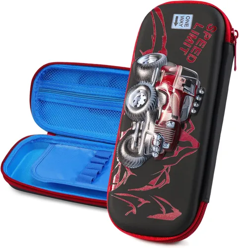 Vista 7 de Estuche para lápices de astronauta 3D para niños y niños, caja impermeable con compartimentos para bolígrafos (azul oscuro)