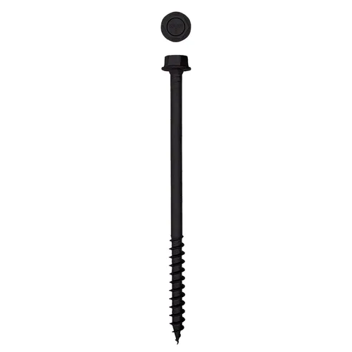 Vista 26 de Tornillos de retraso de madera estructural con cabeza hexagonal exterior de 1/2 "x 5" Powerlags Hex (25 EA)