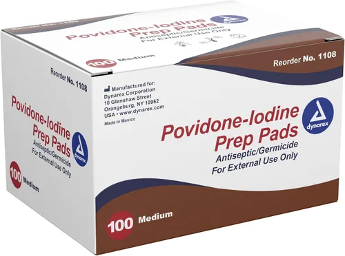 Vista 9 de Dynarex Povidone Yodine Prep Pads, tamaño mediano, empaquetadas en paquetes individuales de papel de aluminio, marrón, 1 caja de 1000 almohadillas