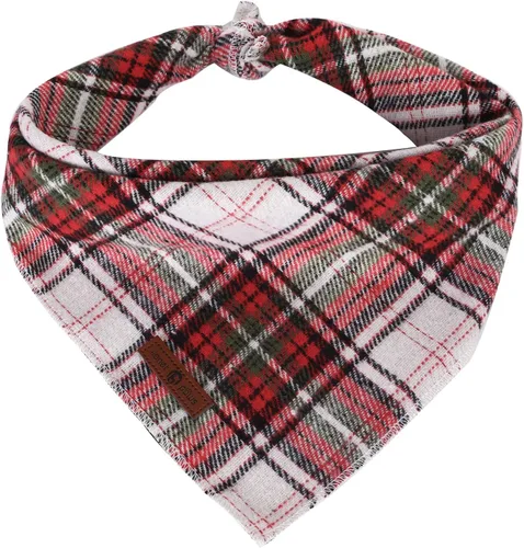 Vista 22 de Lionet Paws Bandana para Perro de Algodón Lavable Pañuelo Bufanda Bandana Triangular para Perros Pequeños Medianos y Grandes Cuadrícula Negra