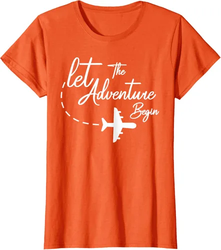Vista 43 de Let The Adventure Begin - Camiseta inspiradora en modo de viaje en avión, Negro, S